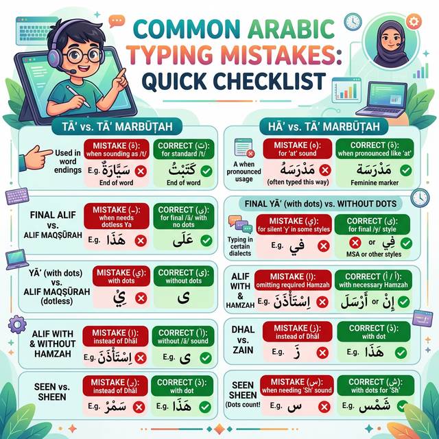 10 Common Mistakes in Arabic Typing and How to Avoid Them